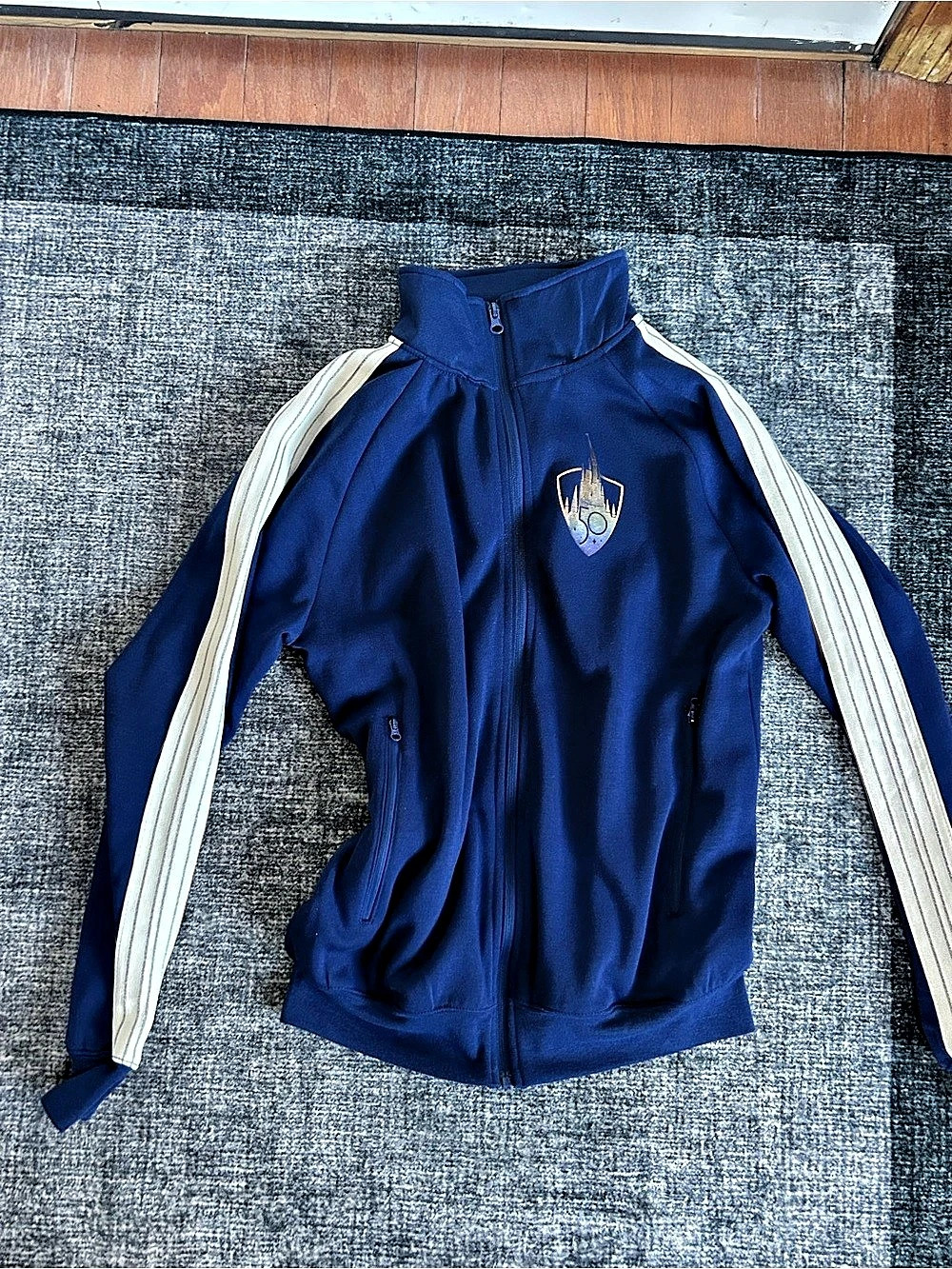 Disney Walt Disney World 50th Anniversary Track Jacket Blue & White